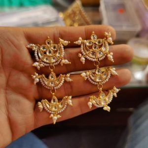 White Kundan Earings